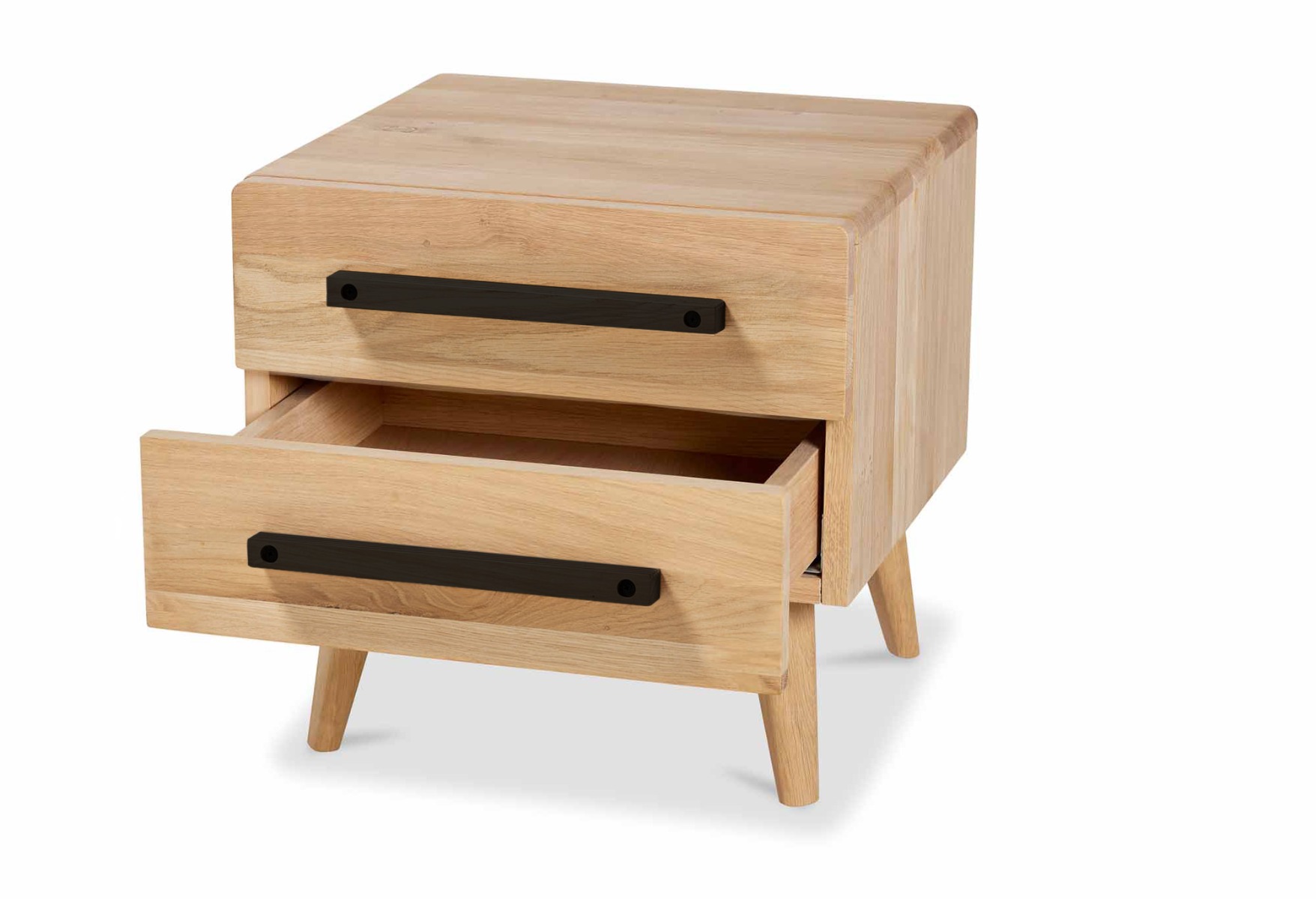 Nachtkast Balance Curve met zwart-houten handvat | Swiss Sense product afbeelding