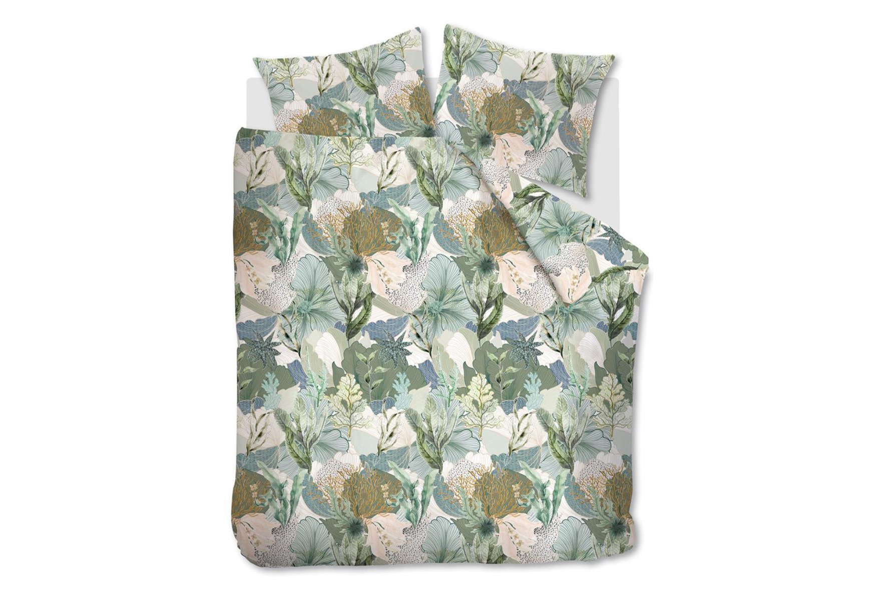 At Home by Beddinghouse Hidden Dekbedovertrek Green | Swiss Sense product afbeelding