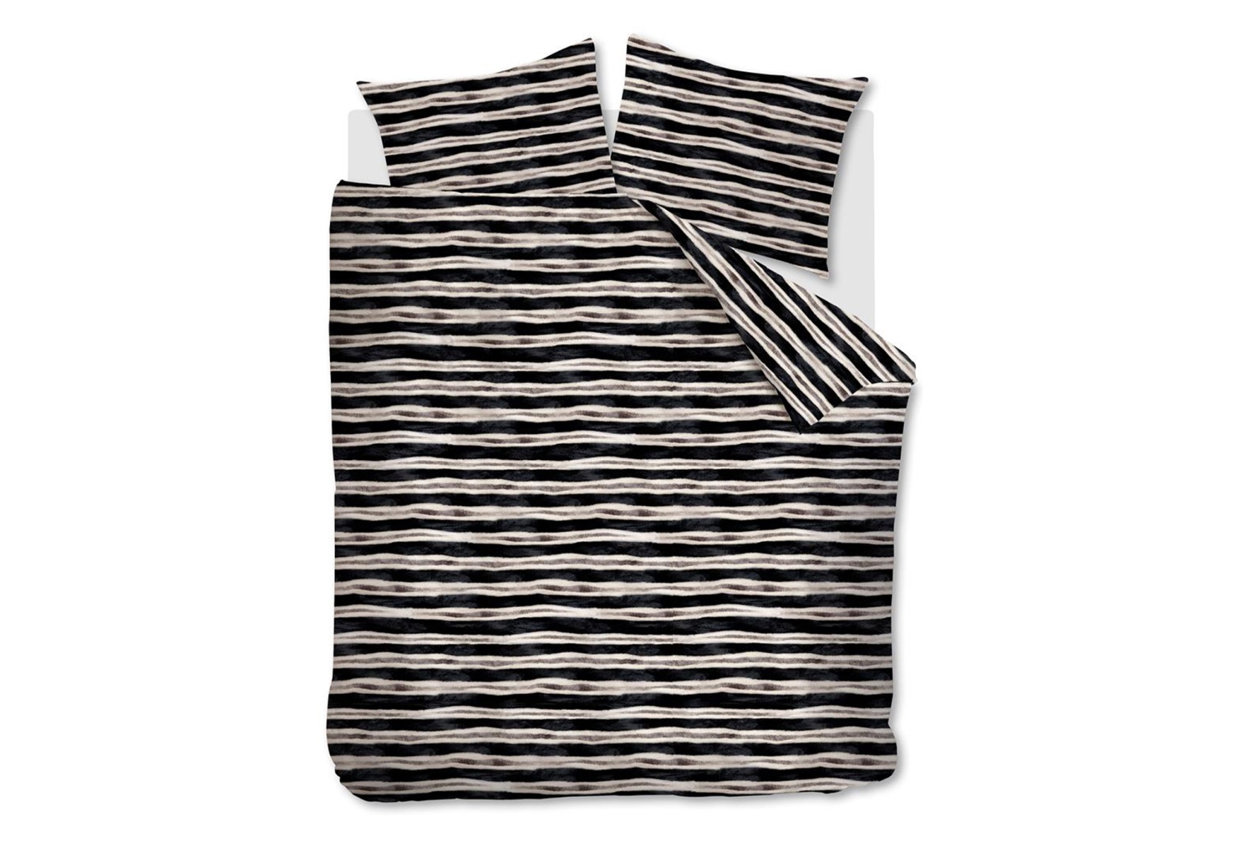 At Home by Beddinghouse Contrast Dekbedovertrek Black White | Swiss Sense product afbeelding