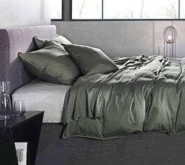 - DE BESTE ZO!HOME SATINADO DEKBEDOVERTREK ARMY GREEN
