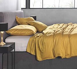 - DE BESTE Zo!Home Satinado Dekbedovertrek Ochre Gold - Een Luxe Toevoeging aan Jouw Slaapkamer
