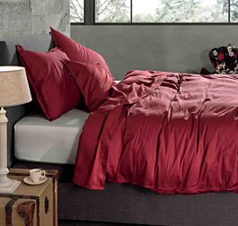 - DE BESTE ZO!HOME SATINADO DEKBEDOVERTREK SPICY RED
