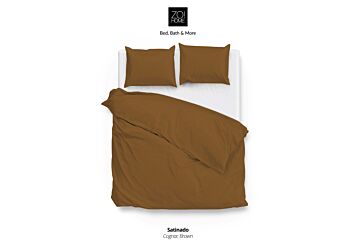 Zo!Home Satinado Dekbedovertrek Cognac Brown 