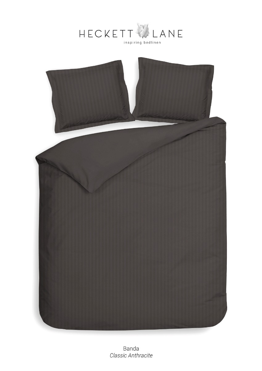 Heckett&Lane Banda Dekbedovertrek Classic Antracite | Swiss Sense product afbeelding