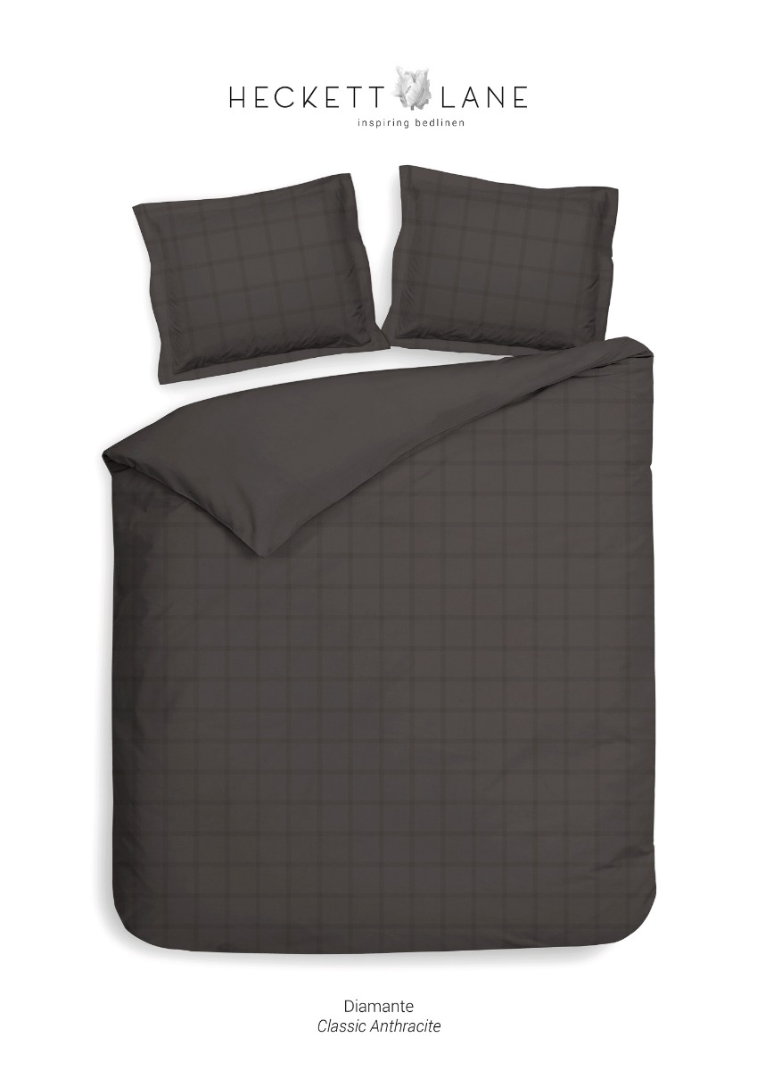 Heckett&Lane Diamante Dekbedovertrek Classic Antracite | Swiss Sense product afbeelding