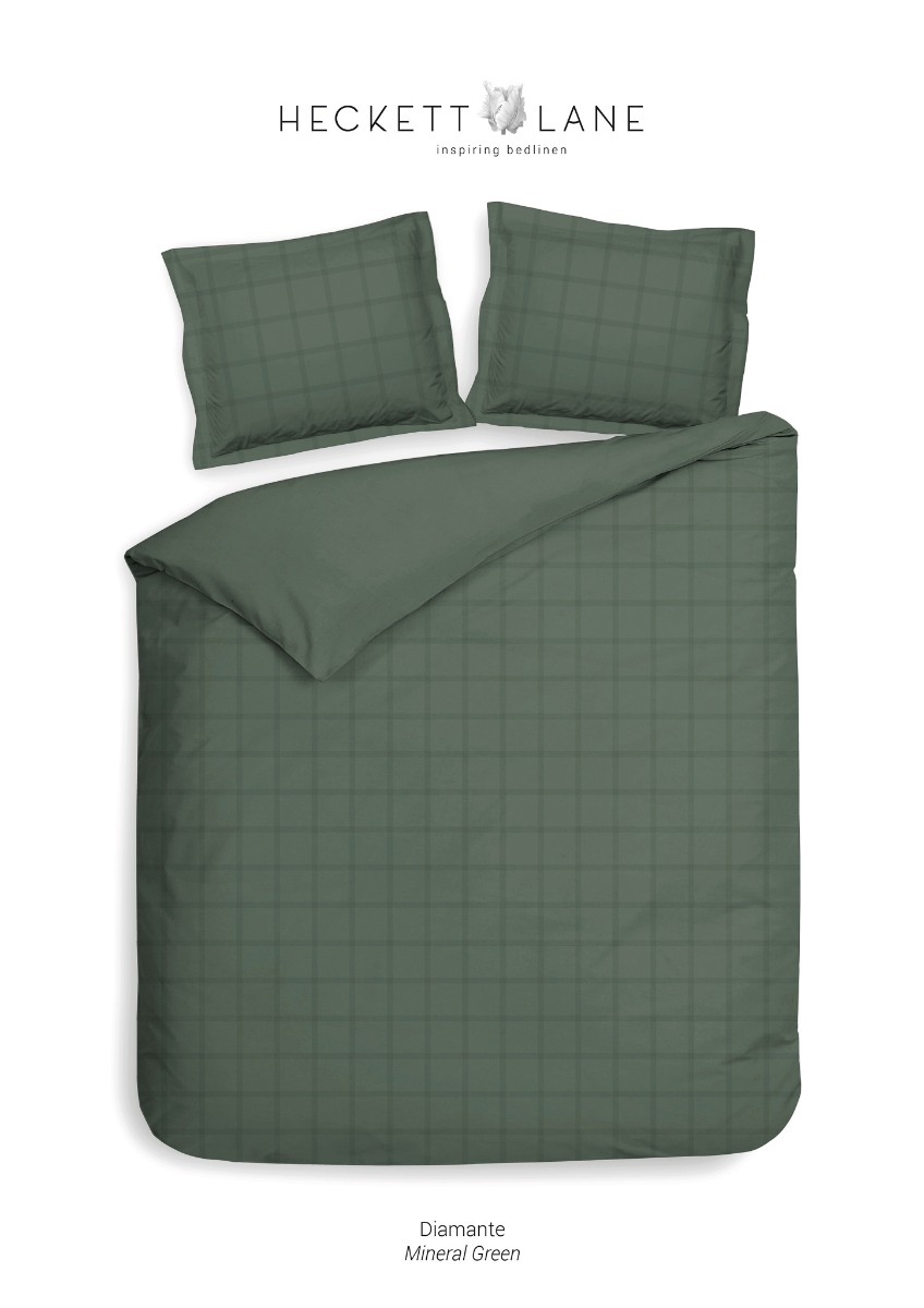 Heckett&Lane Diamante Dekbedovertrek Mineral Green | Swiss Sense product afbeelding