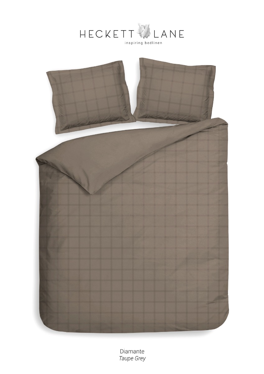 Heckett&Lane Diamante Dekbedovertrek Taupe Grey | Swiss Sense product afbeelding