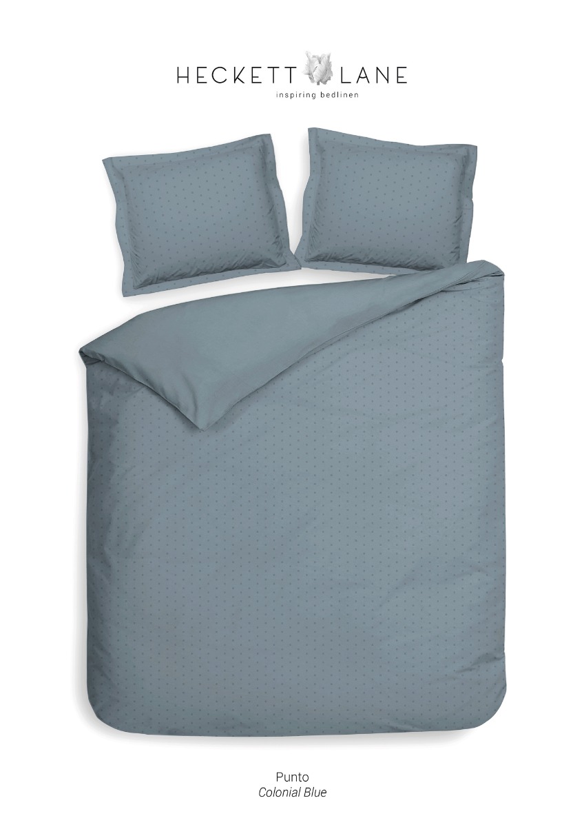 Heckett&Lane Punto Dekbedovertrek Colonial Blue | Swiss Sense product afbeelding