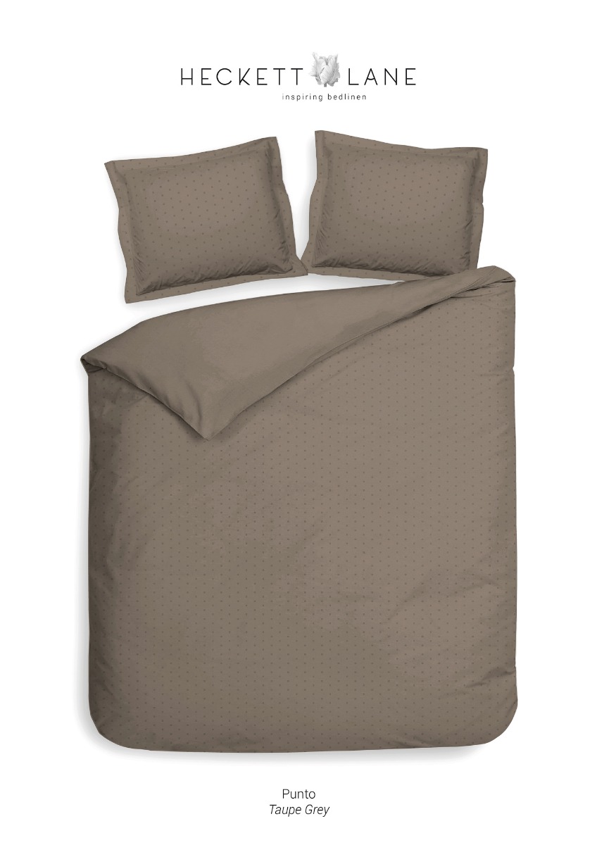 Heckett&Lane Punto Dekbedovertrek Taupe Grey | Swiss Sense product afbeelding