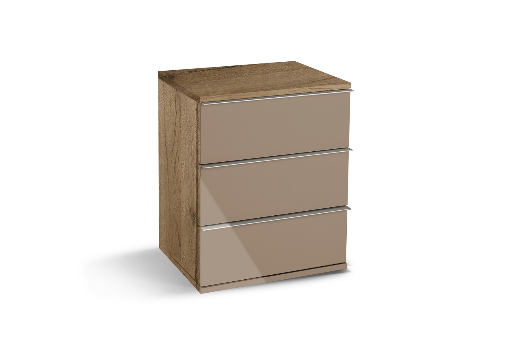 Nachtkast Astoria San Remo Eiken Glas | Swiss Sense product afbeelding
