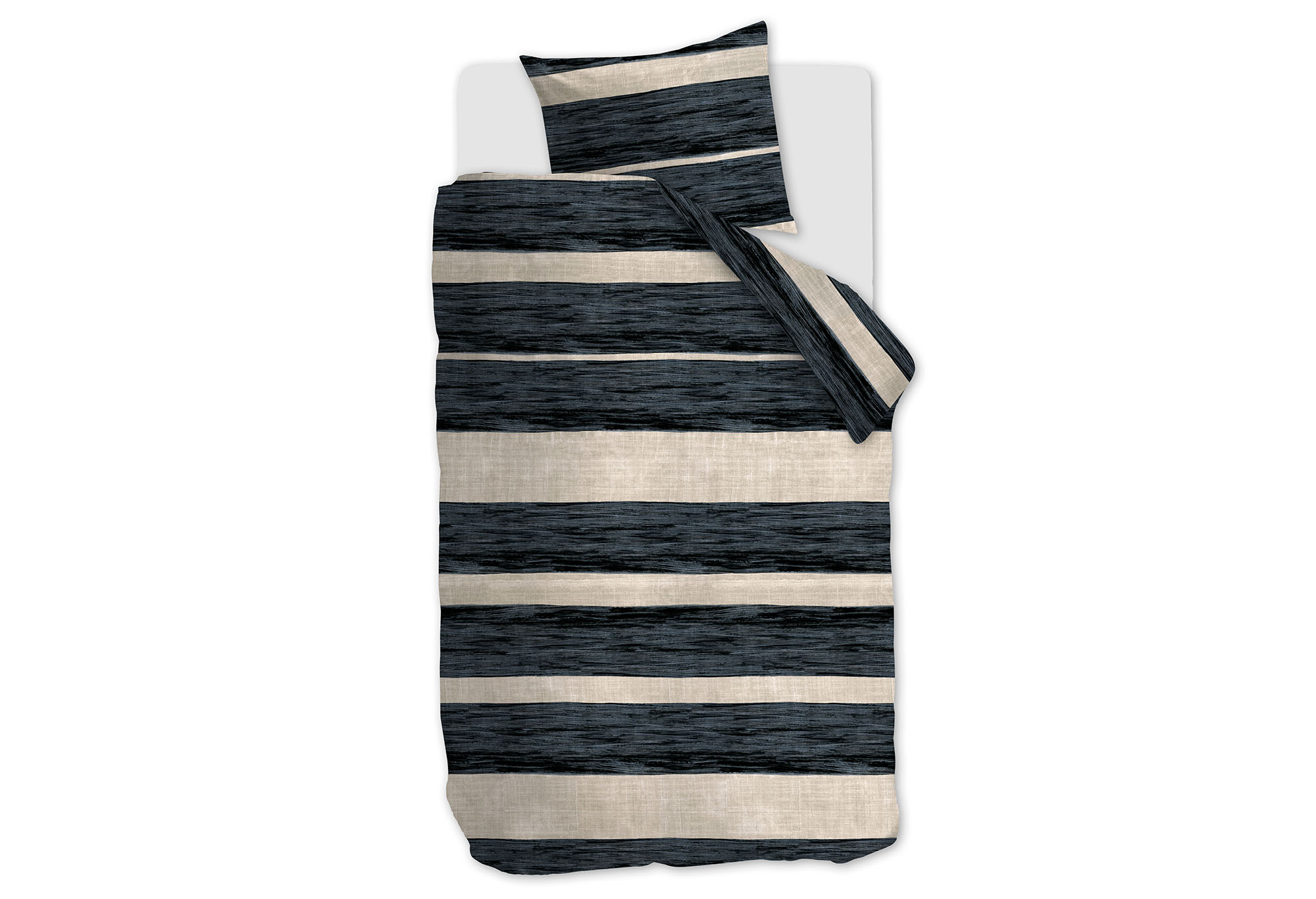vtwonen Painted Stripe Dekbedovertrek Black | Swiss Sense