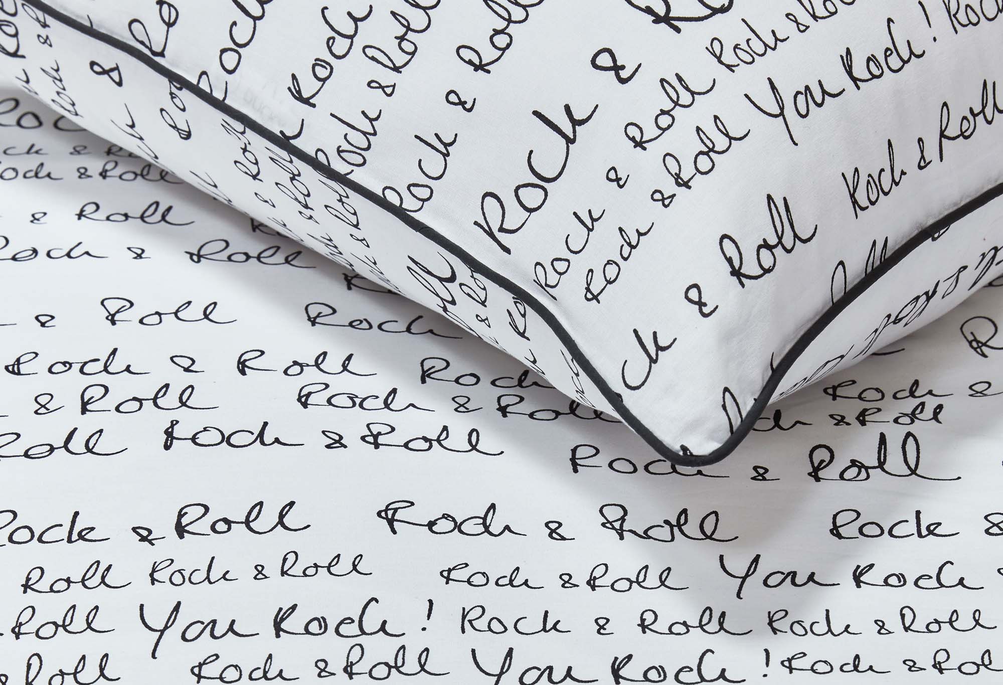 vt wonen Rock&Roll Dekbedovertrek Black | Swiss Sense