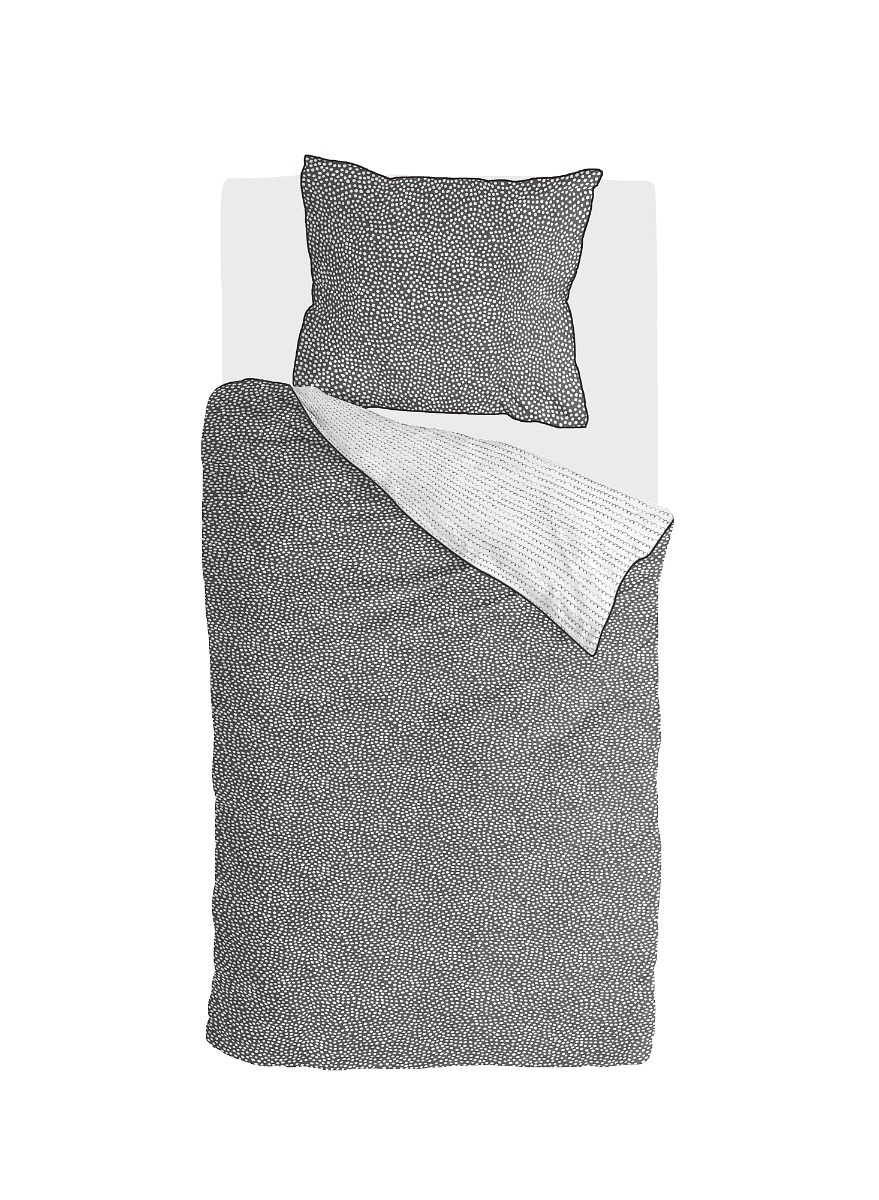 Walra Dots&Doodles Dekbedovertrek Anthracite | Swiss Sense product afbeelding
