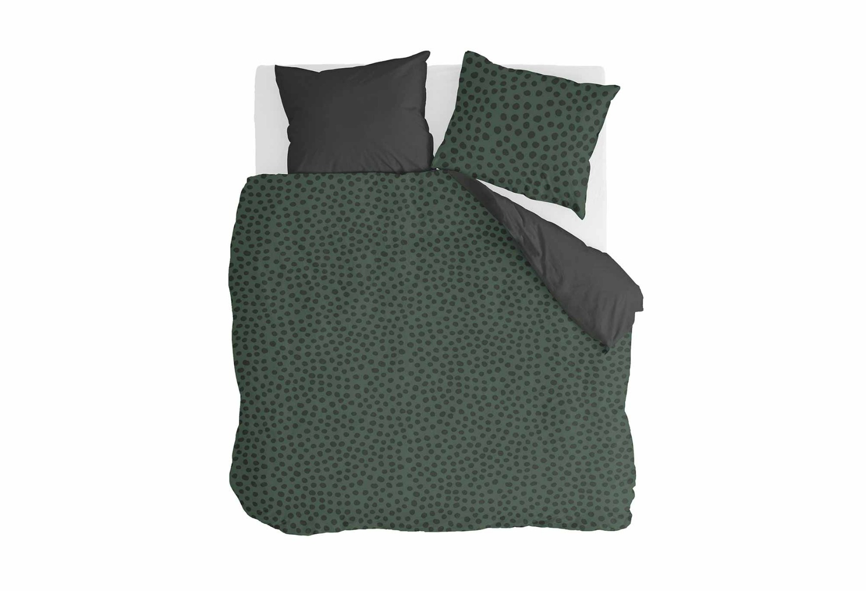 Walra Dekbedovertrek Spots&Dots Dark Green | Swiss Sense product afbeelding