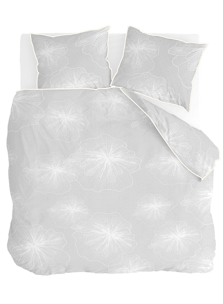 Walra Floral Shades Dekbedovertrek Light Grey product afbeelding