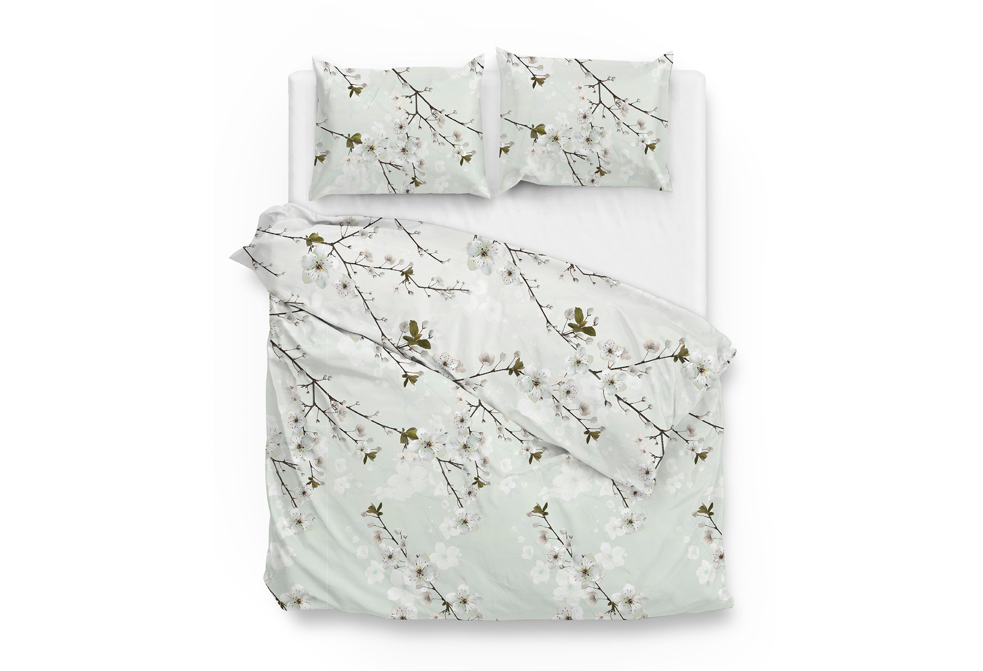 Zo!Home Henda Dekbedovertrek - Flanel - Lits Jumeaux - 240x200/220 cm - green