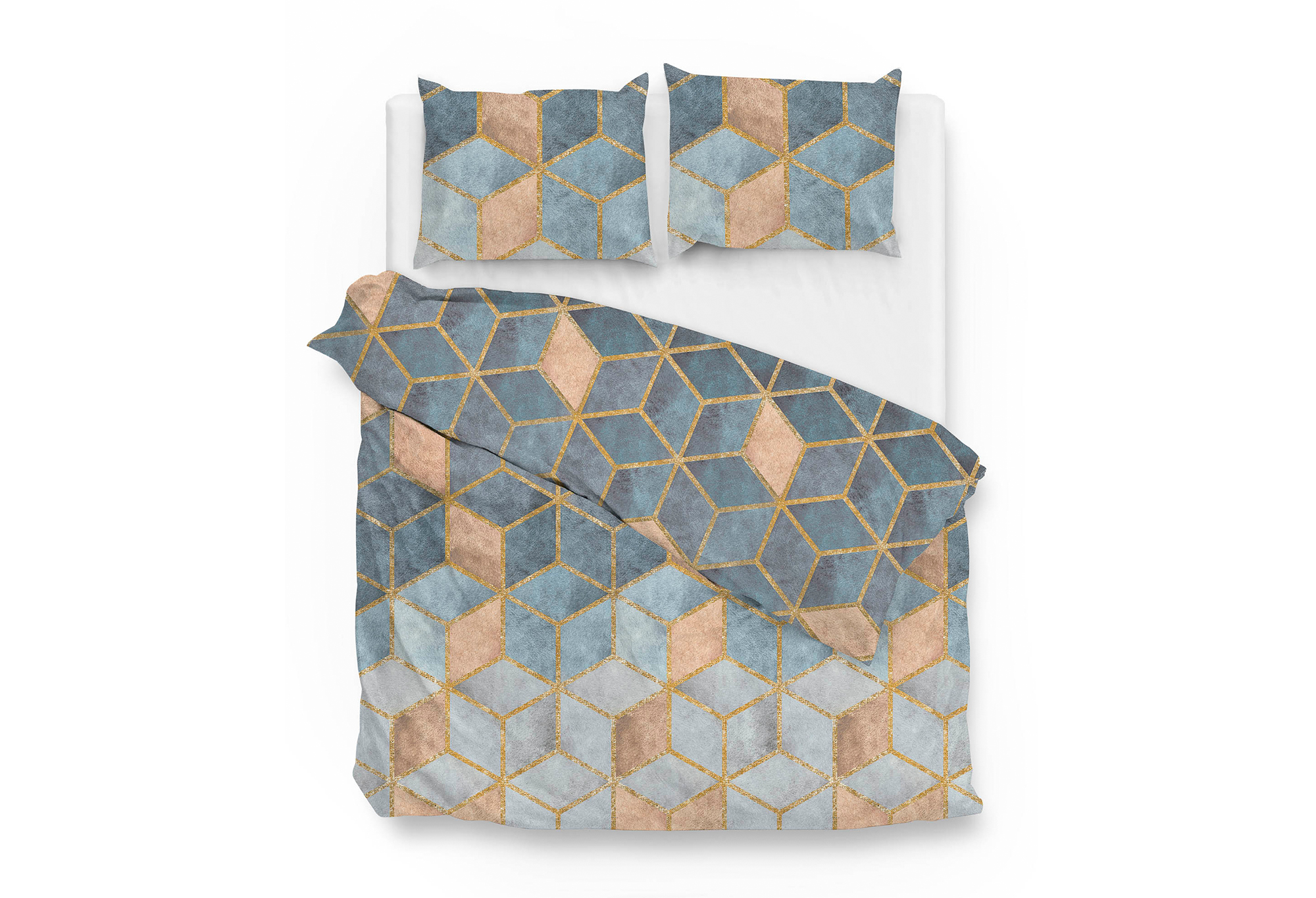 Zo!Home Makalo Dekbedovertrek - Flanel - Eenpersoons - 140x200/220 cm - blue