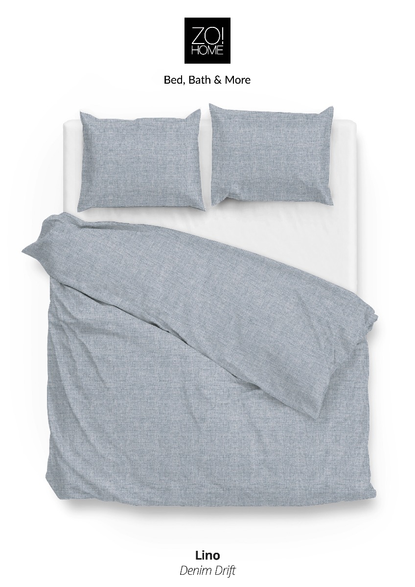 Zo!Home Lino Dekbedovertrek Denim Blue | Swiss Sense product afbeelding