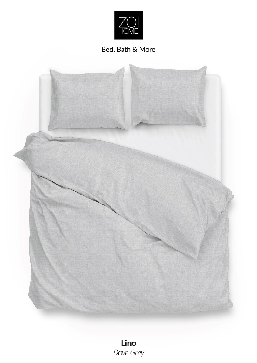 Zo!Home Lino Dekbedovertrek Dove Grey | Swiss Sense product afbeelding