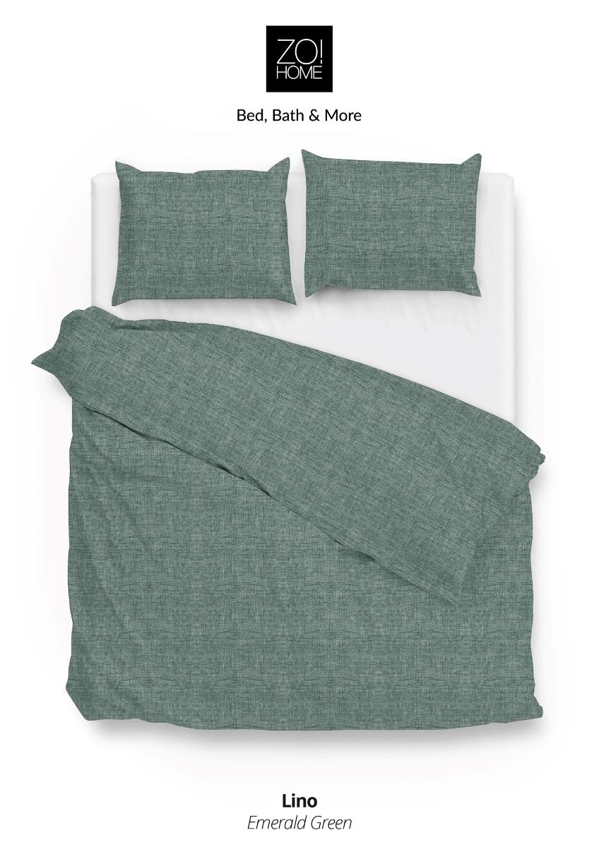 Zo!Home Lino Dekbedovertrek Emerald Green | Swiss Sense product afbeelding