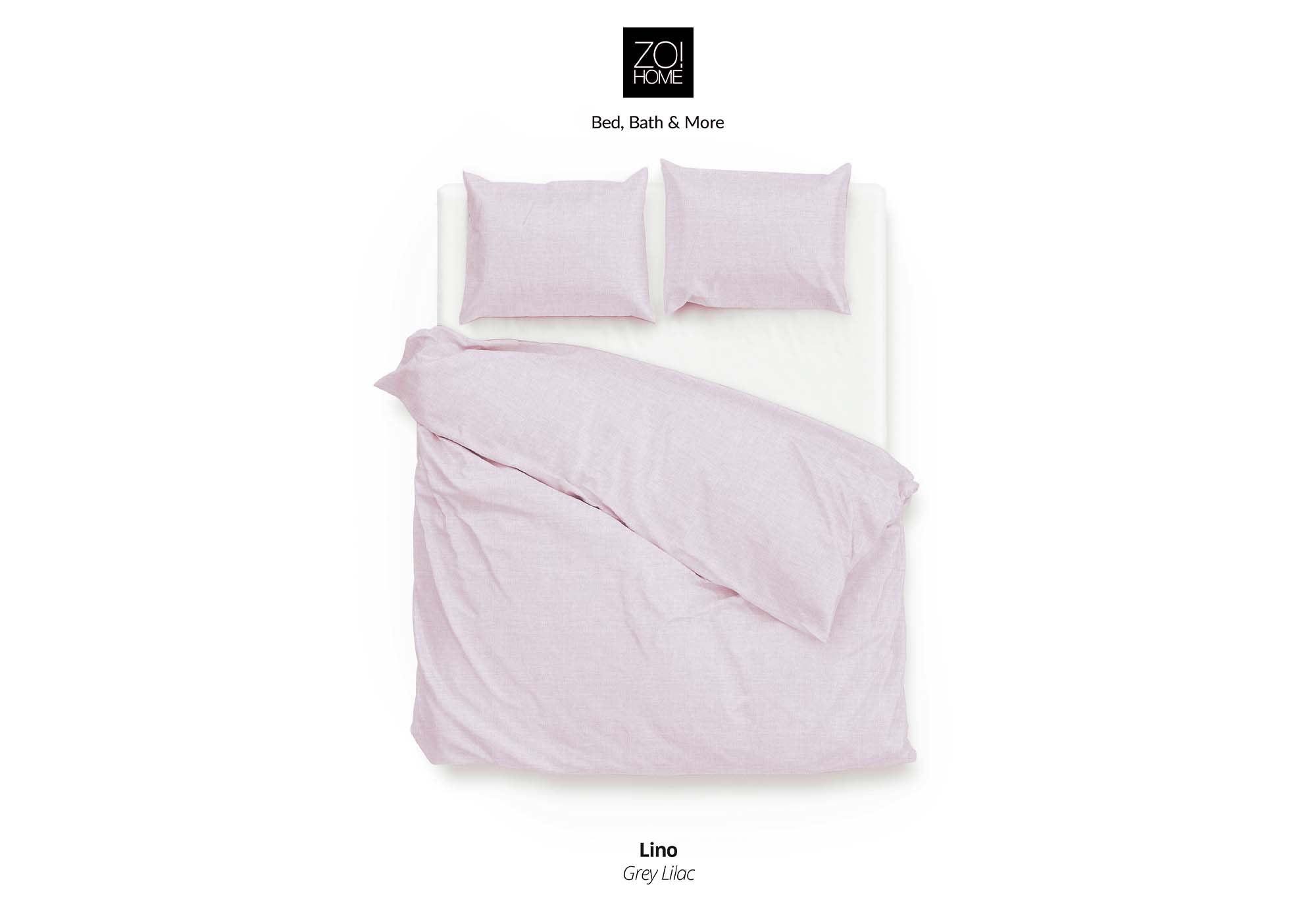 Zo!Home Lino Dekbedovertrek Grey Lilac | Swiss Sense product afbeelding