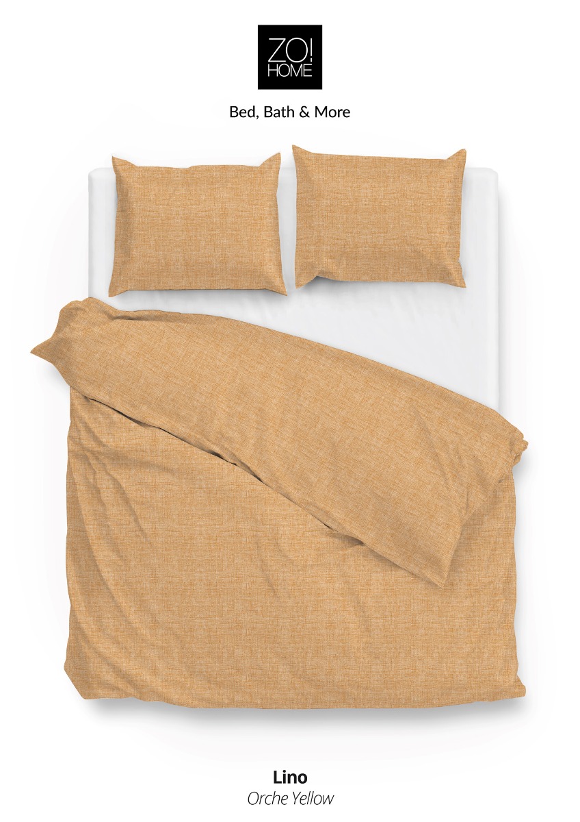 Zo!Home Lino Dekbedovertrek Ochre Yellow | Swiss Sense product afbeelding
