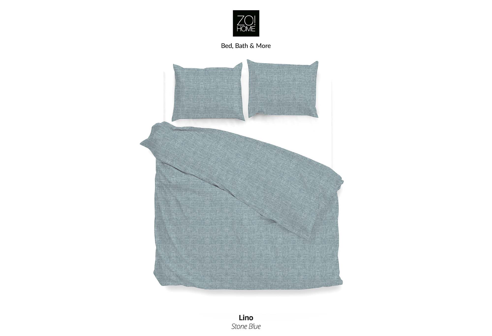 Zo!Home Lino Dekbedovertrek Stone Blue | Swiss Sense product afbeelding