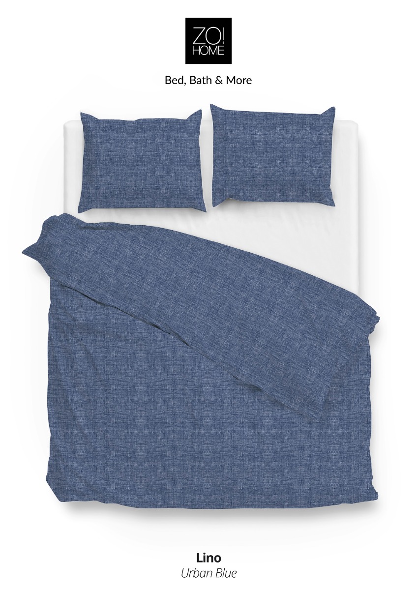 Zo!Home Lino Dekbedovertrek Urban Blue | Swiss Sense product afbeelding