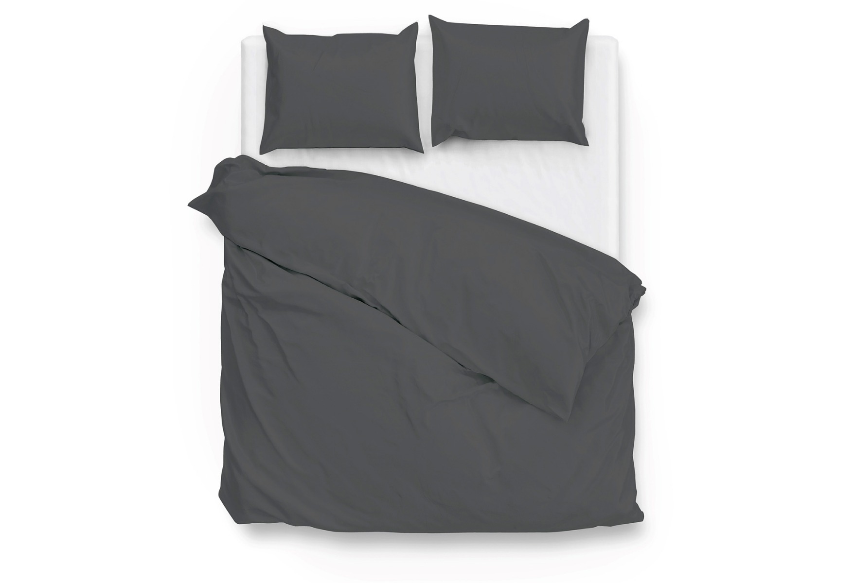 Zo!Home Satinado Dekbedovertrek Classic Anthracite | Swiss Sense product afbeelding