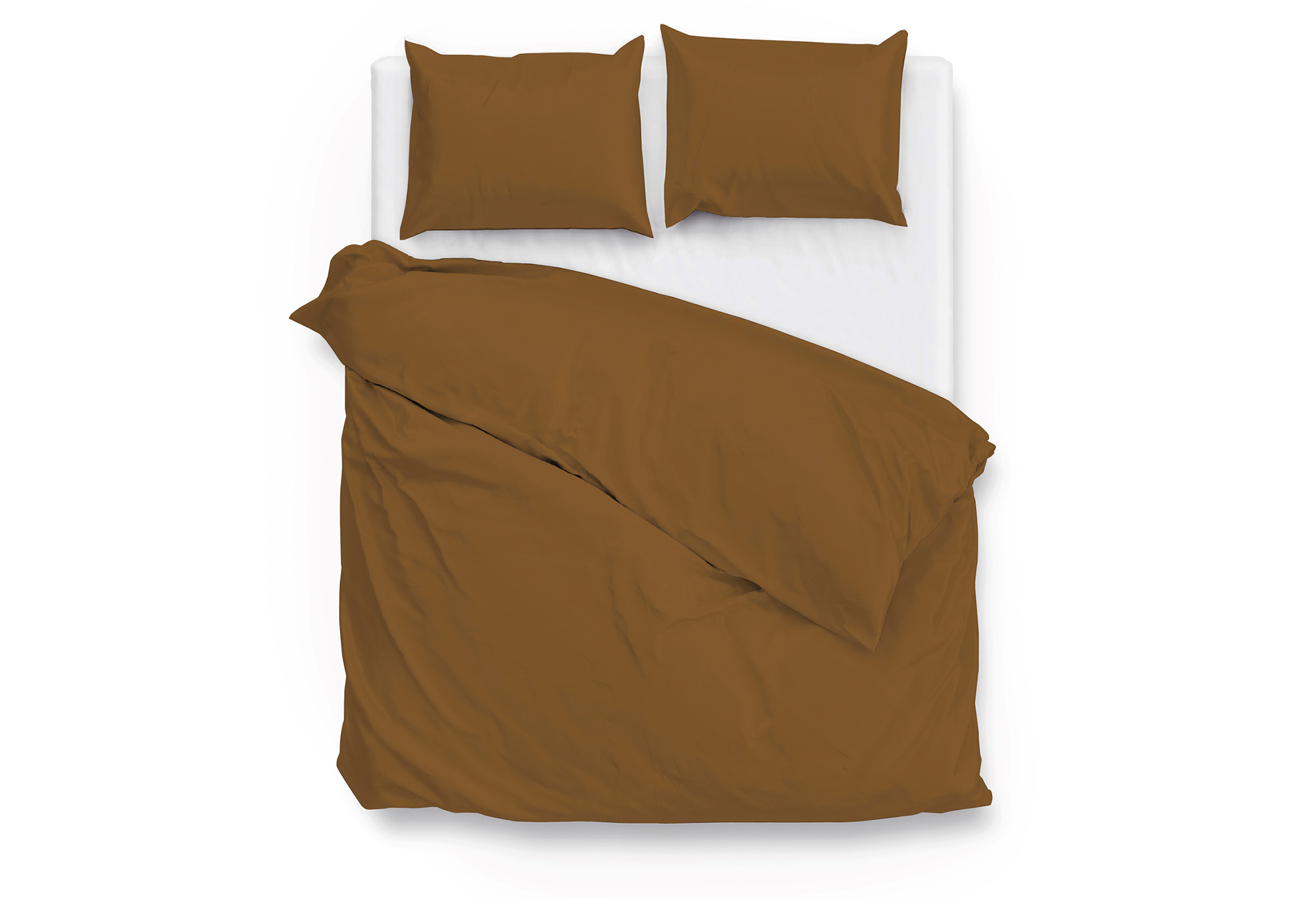 Zo!Home Satinado Dekbedovertrek Cognac Brown | Swiss Sense product afbeelding