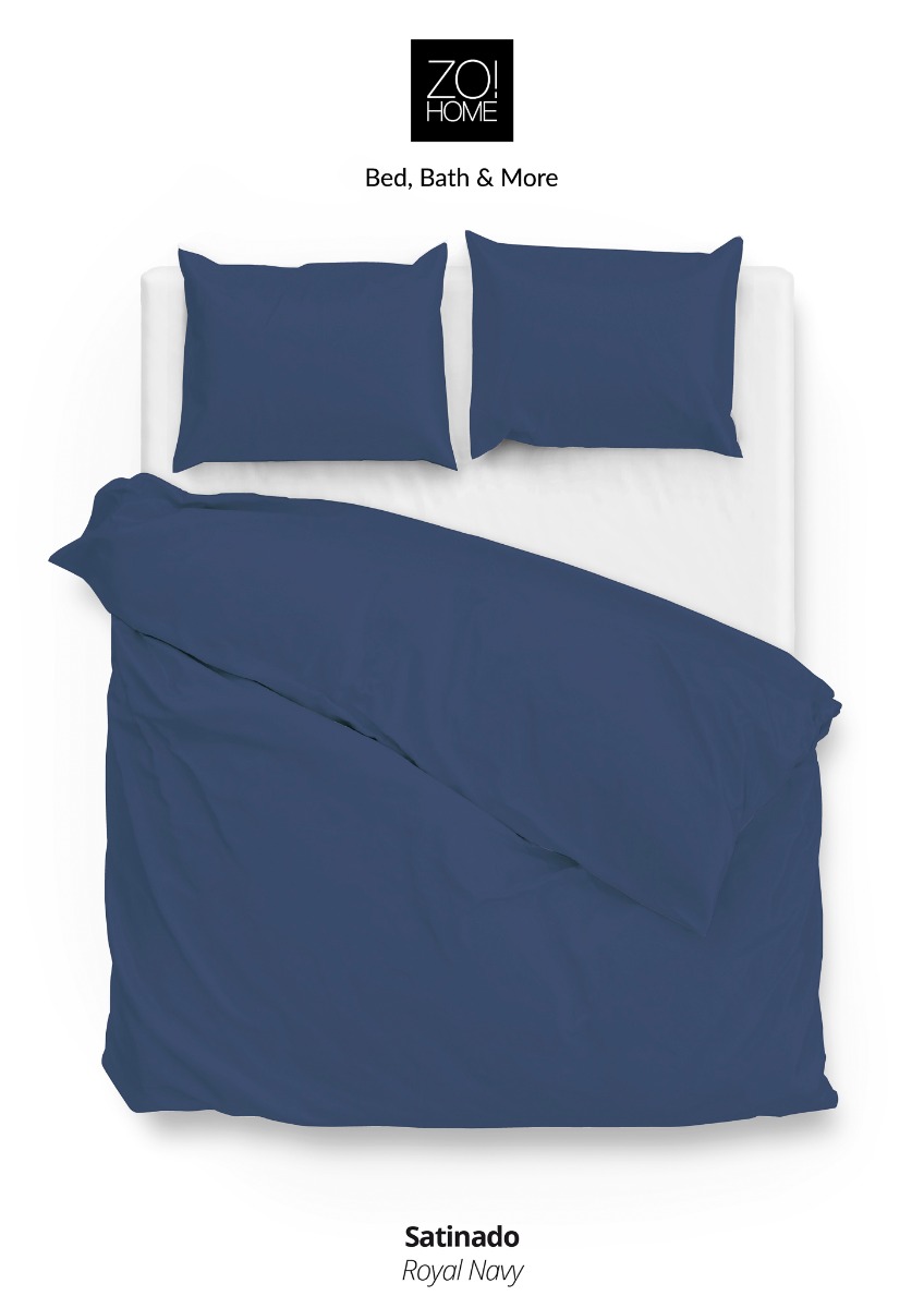 Zo!Home Satinado Dekbedovertrek Blue | Swiss Sense product afbeelding