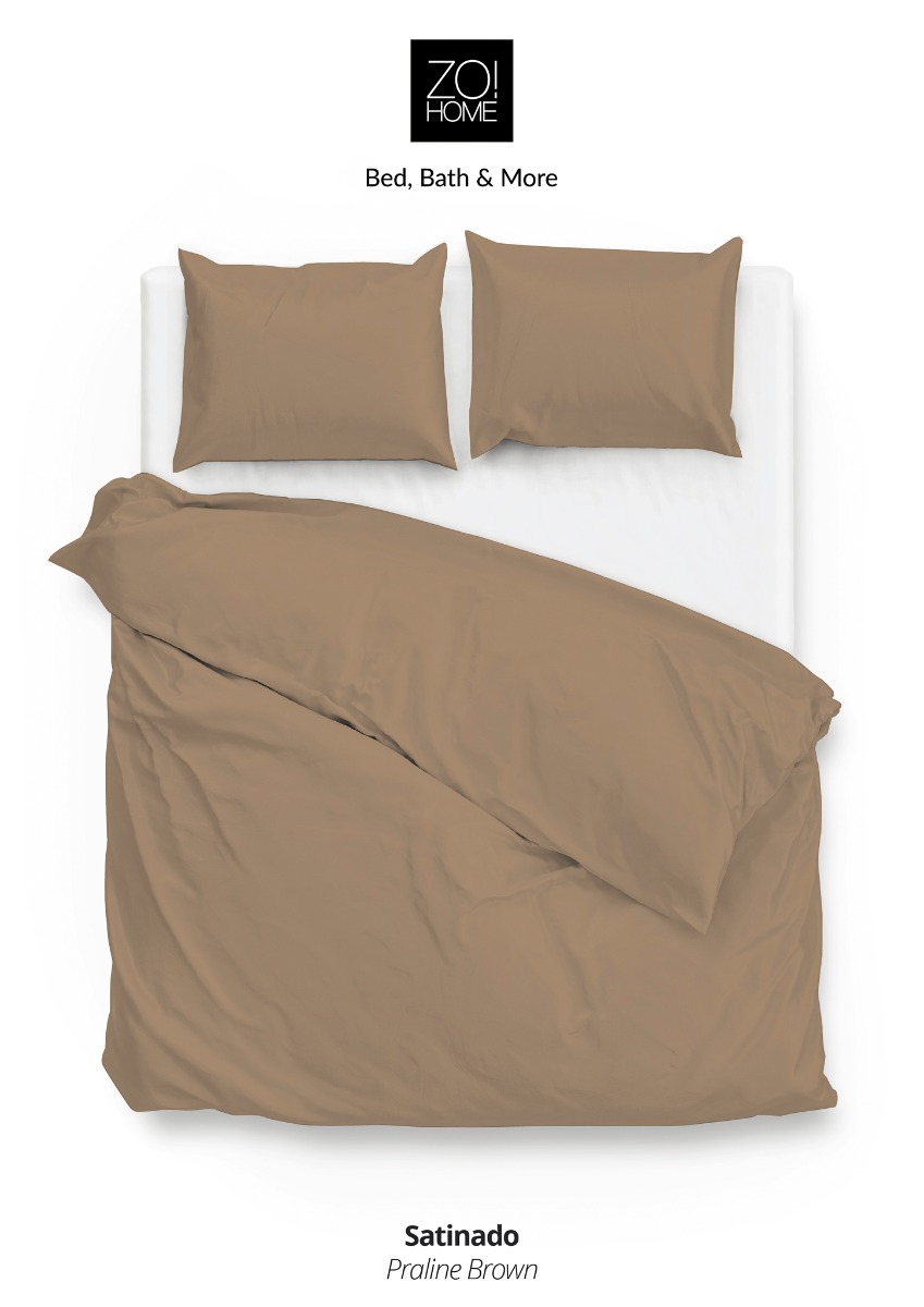 Zo!Home Satinado Dekbedovertrek Praline Brown | Swiss Sense product afbeelding