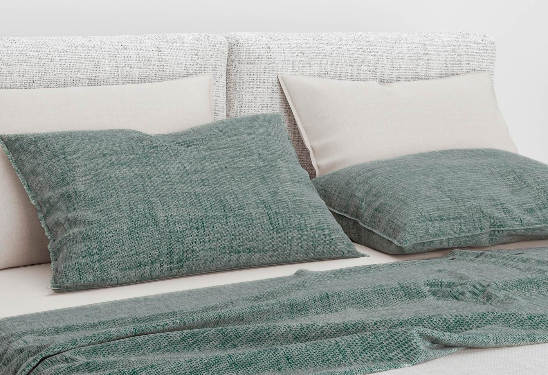 Zo!Home Lino Kussensloop Emerald Green | Swiss Sense product afbeelding