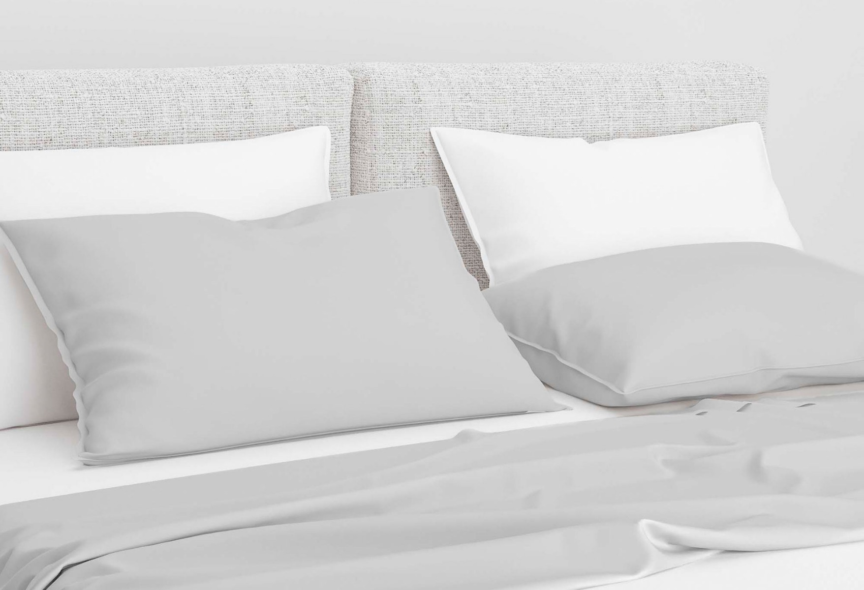 Zo!Home Satinado Kussensloop Silver Grey (set van 2) | Swiss Sense product afbeelding