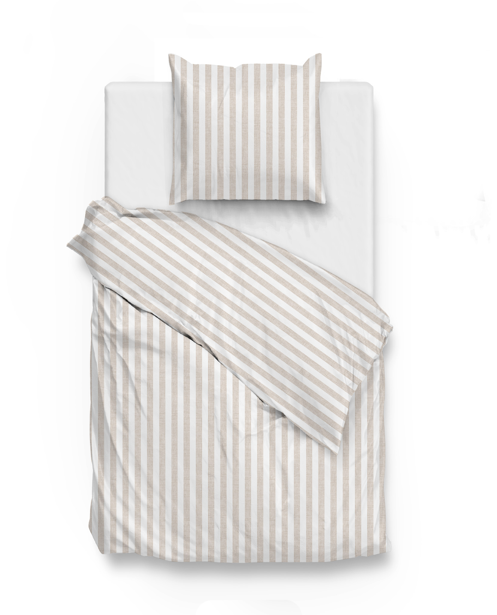Zo!Home Banda di Lino Dekbedovertrek - Eenpersoons - 140x200/220 cm - Sandy Beige