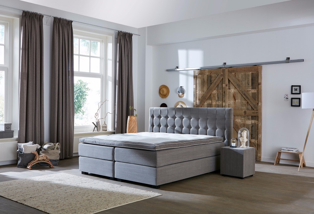 Grijze Boxspring Capella Falco