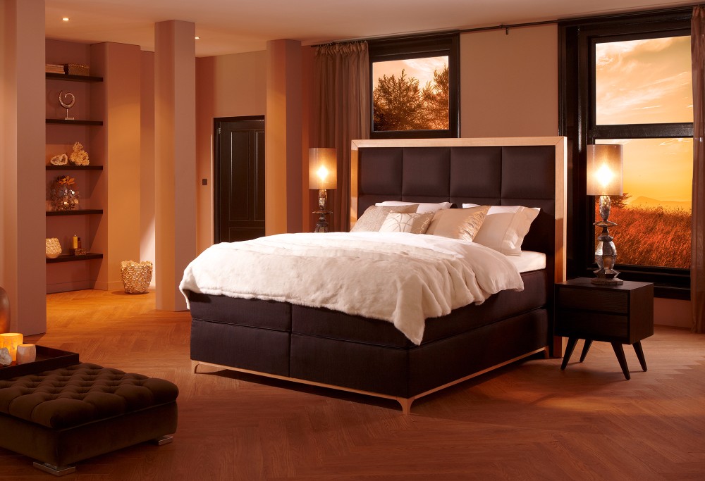 Bruin boxspring Diks Ivoire
