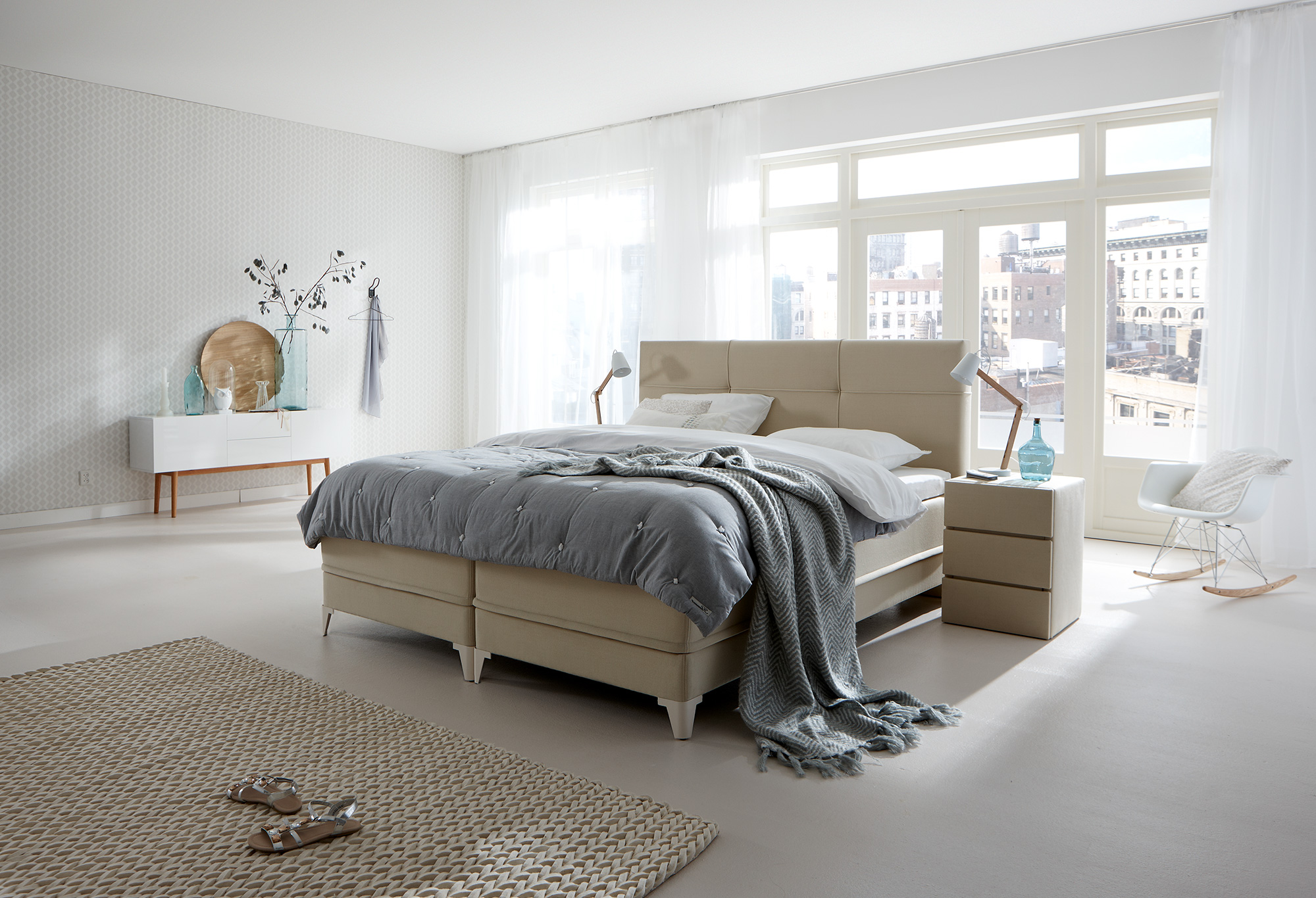 Beige Boxspring Lifestyle 600-S | Swiss Sense