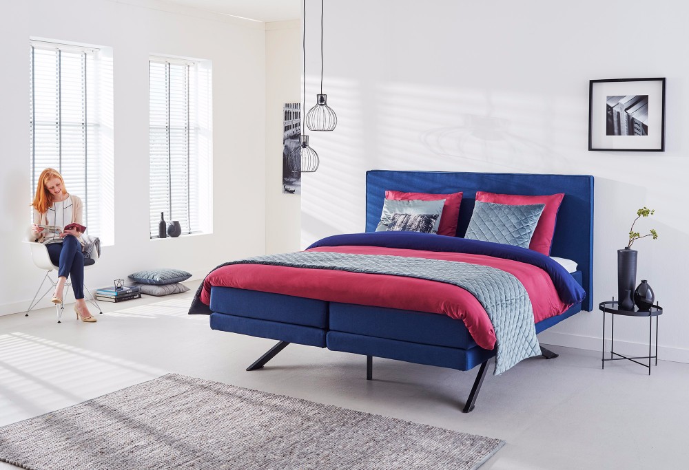 Blauwe boxspring Savelli Navy