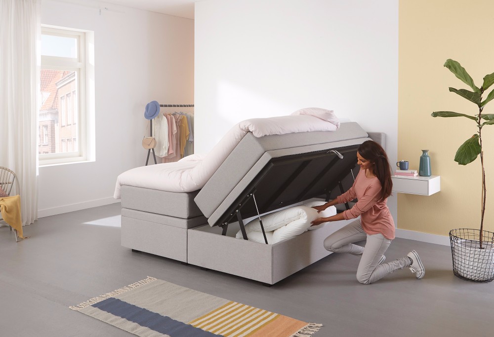 Grijze boxspring Home Space
