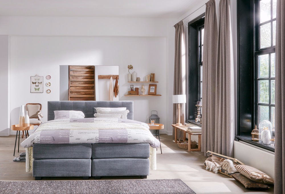 Grijze boxspring Capella Cresto