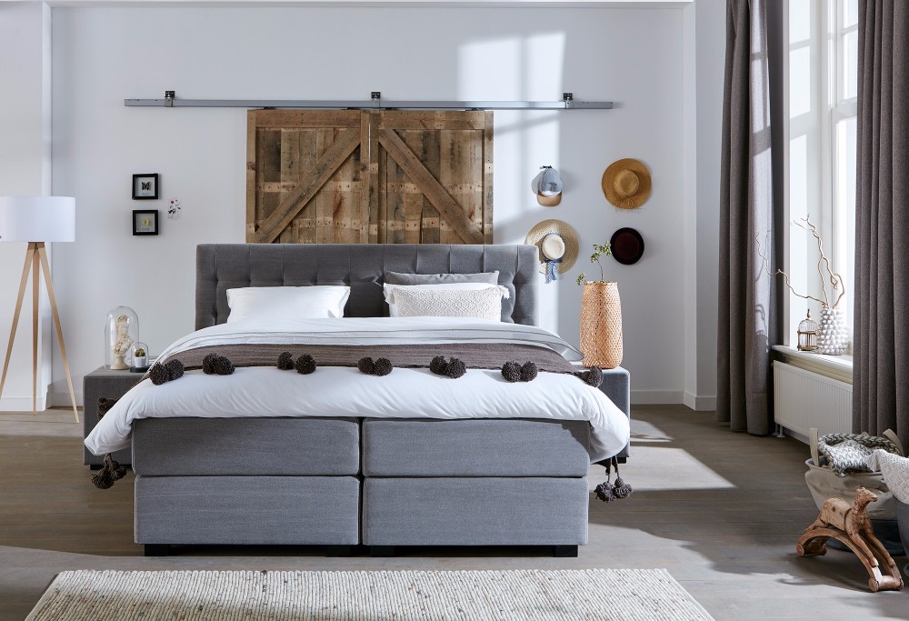 Grijze Boxspring Capella Falco