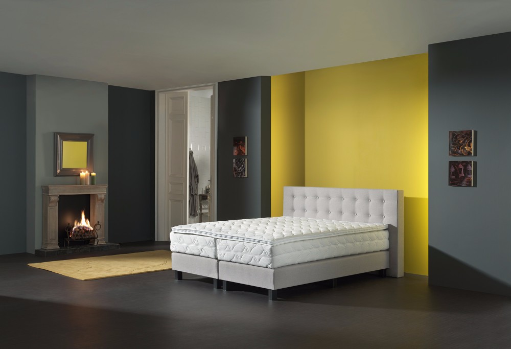 grijze Hotelboxspring Charlotte