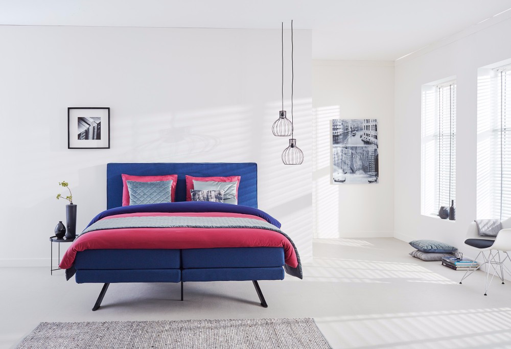 Blauwe boxspring Savelli Navy