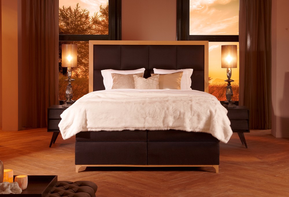 Bruin boxspring Diks Ivoire