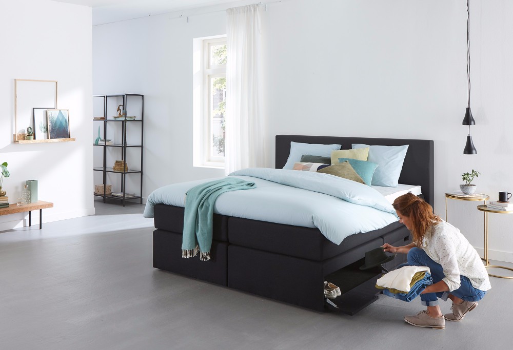 Zwarte Boxspring Home Storage