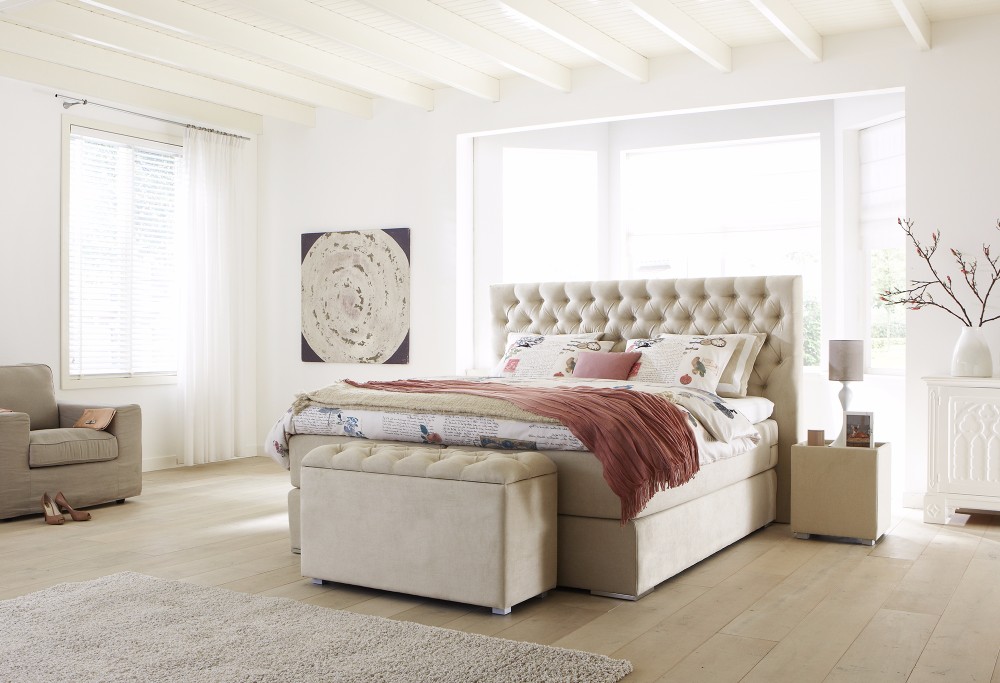 Beige boxspring Capella Estello
