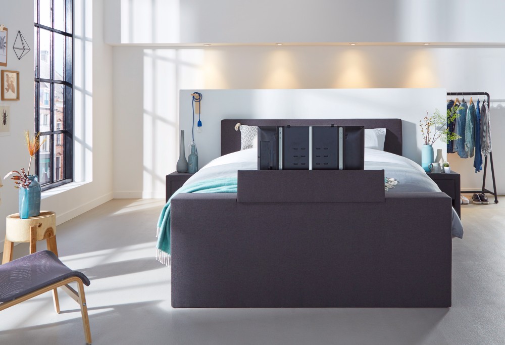 Grijze boxspring met tv lift | Home 350 -2