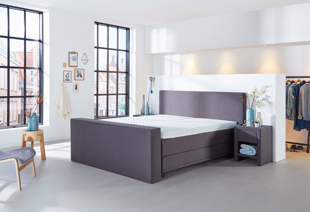 Grijze boxspring met tv lift | Home 350 -4