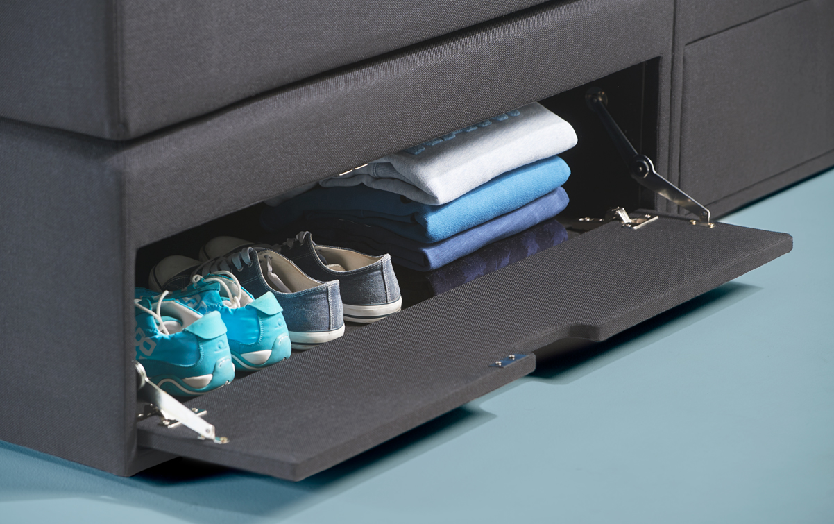 smart storage 1 detail 1 Zwarte Boxspring SMART Storage 01